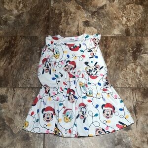 Disney characters holiday cotton long sleeve dress size 4/5 Y